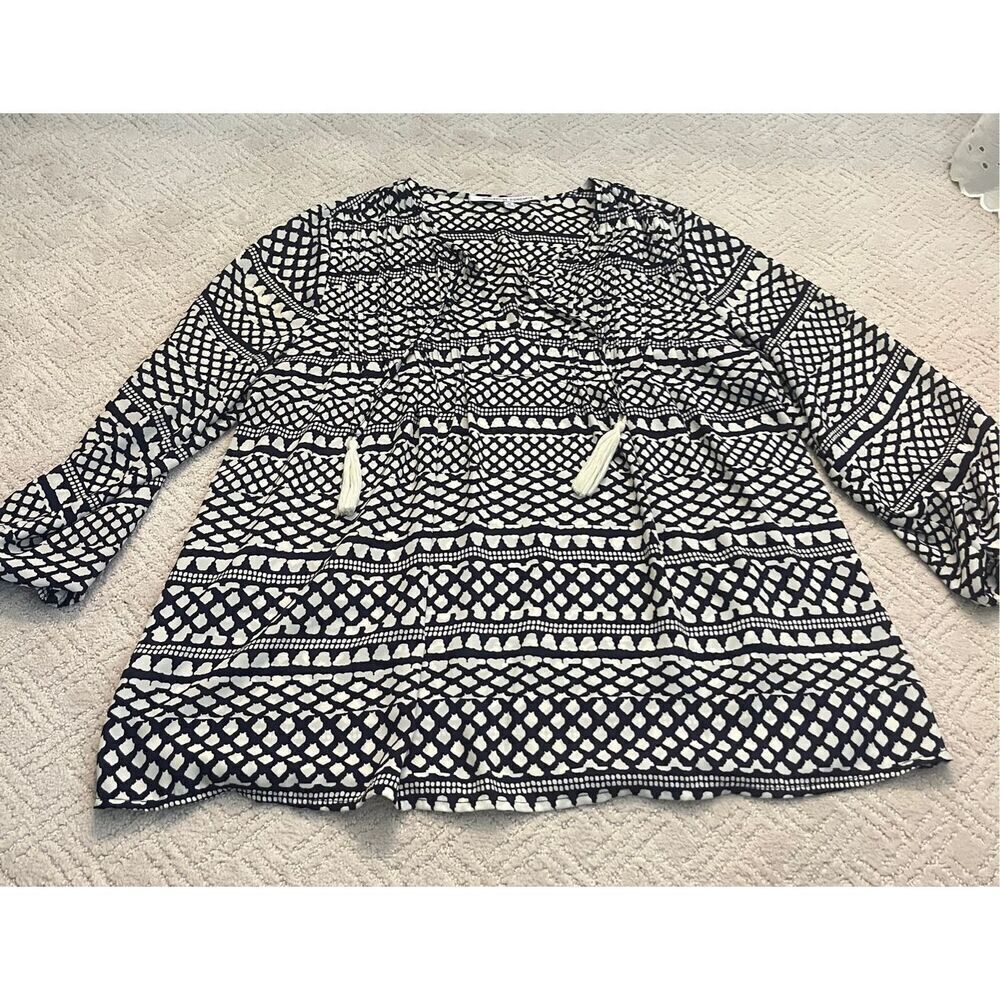 Collective Concepts Ikat Print Pullover Blouse